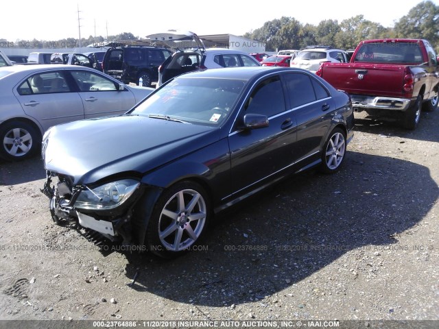 WDDGF4HB3DA808634 - 2013 MERCEDES-BENZ C 250 GRAY photo 2