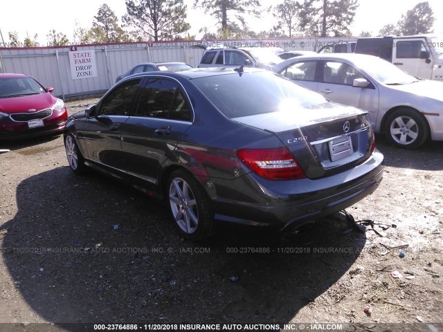 WDDGF4HB3DA808634 - 2013 MERCEDES-BENZ C 250 GRAY photo 3