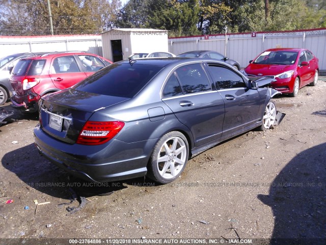 WDDGF4HB3DA808634 - 2013 MERCEDES-BENZ C 250 GRAY photo 4