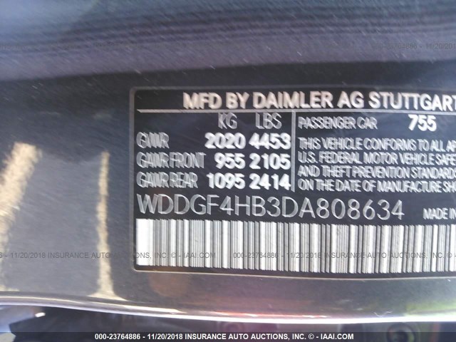 WDDGF4HB3DA808634 - 2013 MERCEDES-BENZ C 250 GRAY photo 9