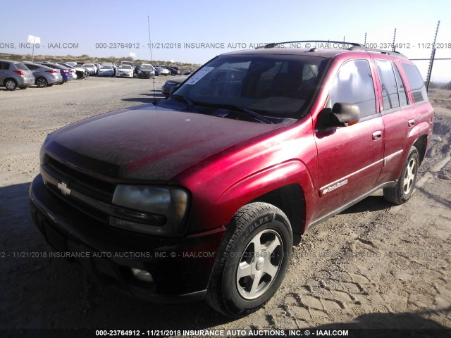 1GNDS13S442376815 - 2004 CHEVROLET TRAILBLAZER LS/LT RED photo 2