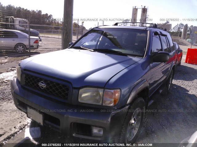 JN8AR07S4YW421198 - 2000 NISSAN PATHFINDER LE/SE/XE BLUE photo 2