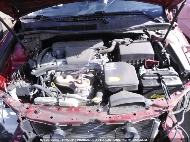 4T1BF1FK6CU605512 - 2012 TOYOTA CAMRY SE/LE/XLE 红色 照片 10