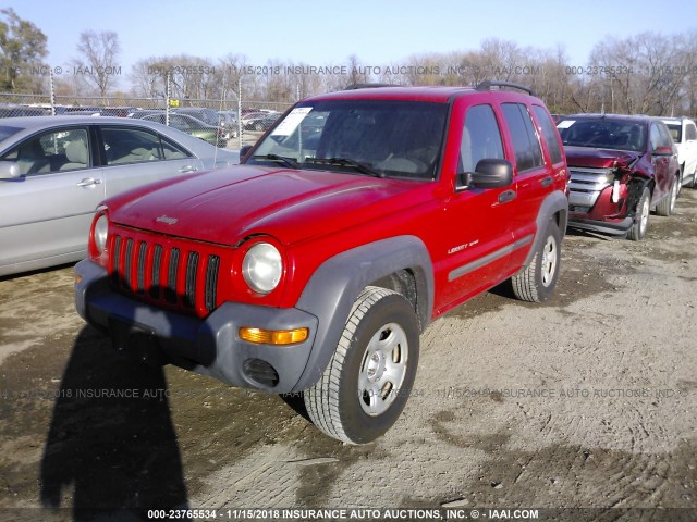 1J4GL48K83W618441 - 2003 JEEP LIBERTY SPORT/FREEDOM RED photo 2