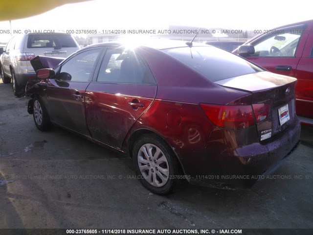 KNAFU4A21A5066421 - 2010 KIA FORTE EX RED photo 3