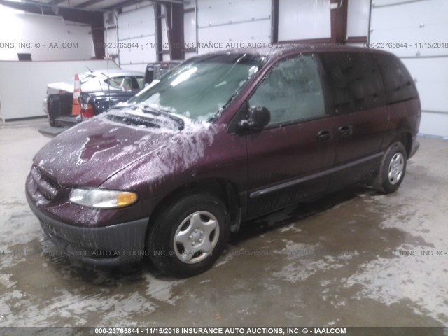 2B4GP2537YR769943 - 2000 DODGE CARAVAN PURPLE photo 2