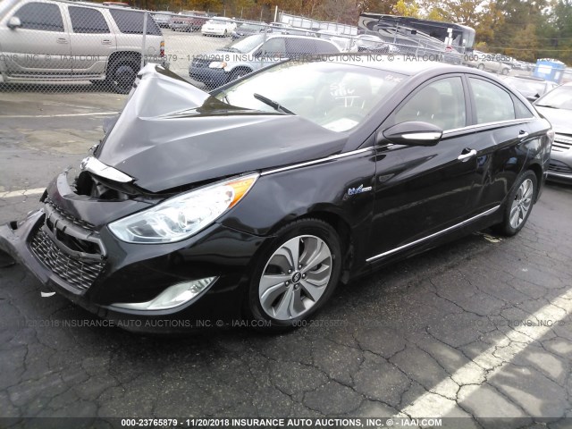 KMHEC4A45DA089713 - 2013 HYUNDAI SONATA HYBRID BLACK photo 2