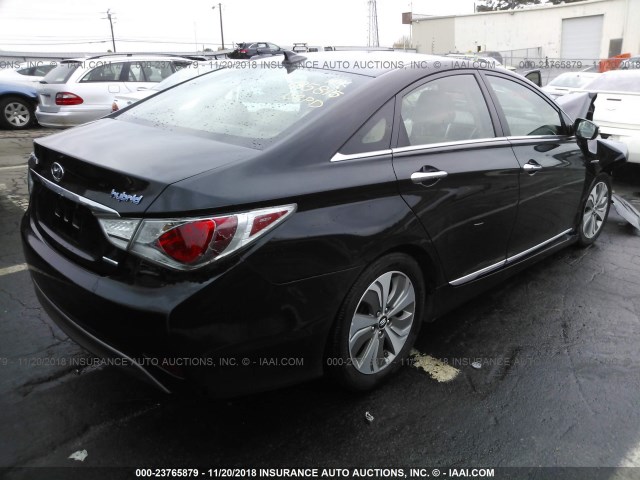 KMHEC4A45DA089713 - 2013 HYUNDAI SONATA HYBRID BLACK photo 4