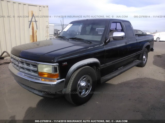 1B7GL23Y0SS213122 - 1995 DODGE DAKOTA BLACK photo 2