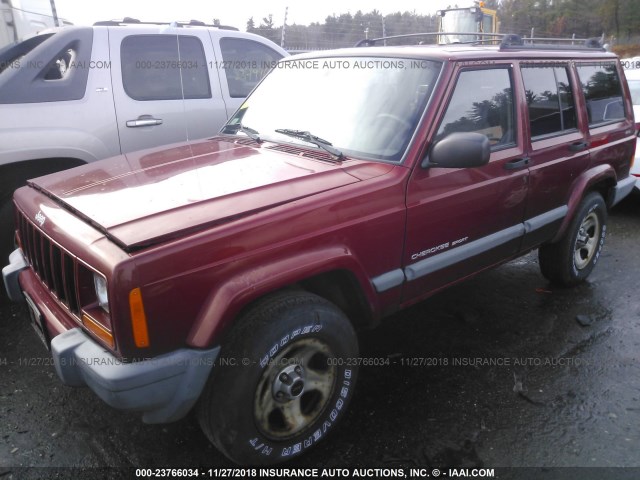 1J4FF68S0XL652508 - 1999 JEEP CHEROKEE SPORT/CLASSIC RED photo 2