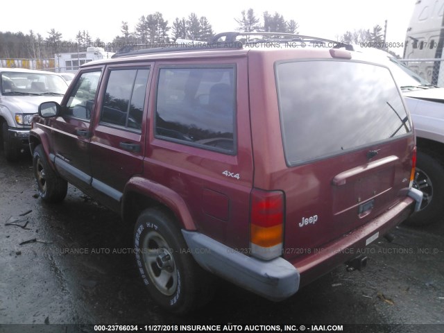 1J4FF68S0XL652508 - 1999 JEEP CHEROKEE SPORT/CLASSIC RED photo 3