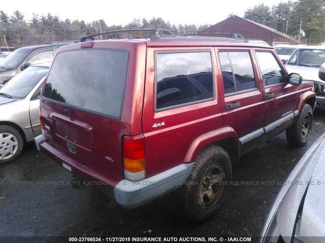 1J4FF68S0XL652508 - 1999 JEEP CHEROKEE SPORT/CLASSIC RED photo 4