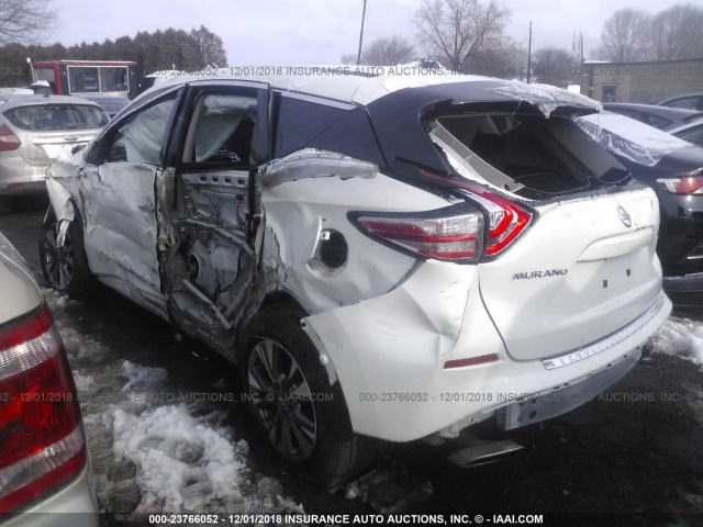 5N1AZ2MH0HN151730 - 2017 NISSAN MURANO S/SL/SV/PLATINUM WHITE photo 3