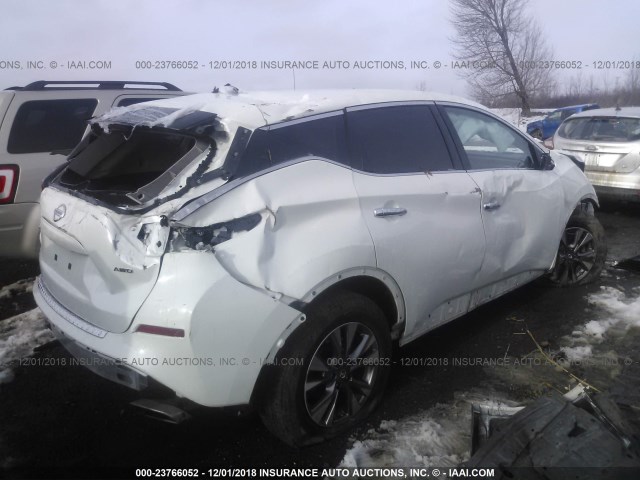 5N1AZ2MH0HN151730 - 2017 NISSAN MURANO S/SL/SV/PLATINUM WHITE photo 4