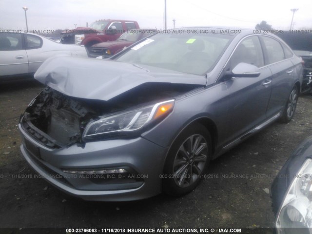 5NPE34AF6GH302106 - 2016 HYUNDAI SONATA SPORT/LIMITED GRAY photo 2