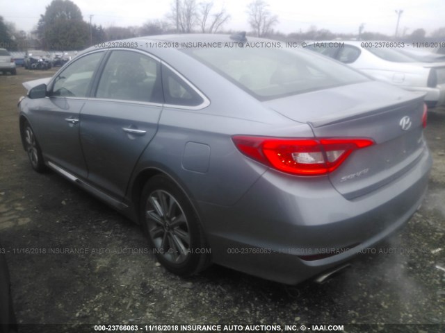 5NPE34AF6GH302106 - 2016 HYUNDAI SONATA SPORT/LIMITED GRAY photo 3