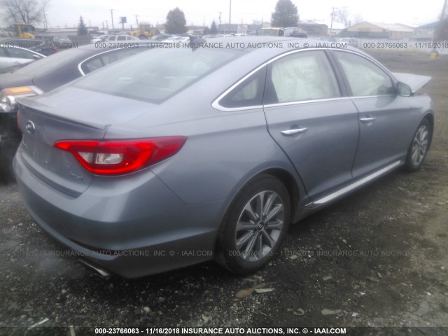 5NPE34AF6GH302106 - 2016 HYUNDAI SONATA SPORT/LIMITED GRAY photo 4