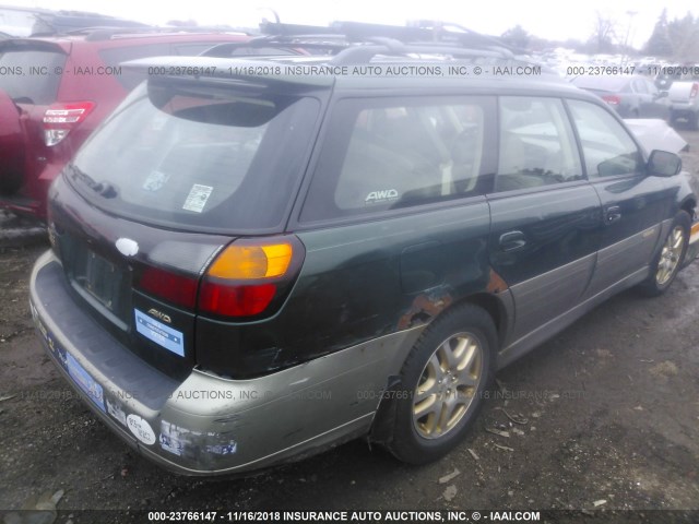 4S3BH686116633263 - 2001 SUBARU LEGACY OUTBACK LIMITED GREEN photo 4