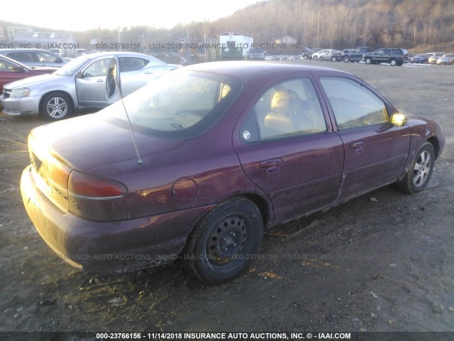 1MEFM66L2YK600696 - 2000 MERCURY MYSTIQUE LS RED photo 4