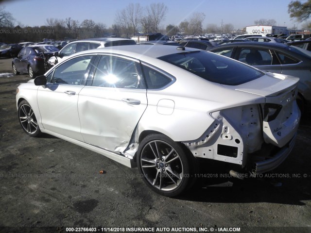 3FA6P0K90ER100212 - 2014 FORD FUSION TITANIUM WHITE photo 3