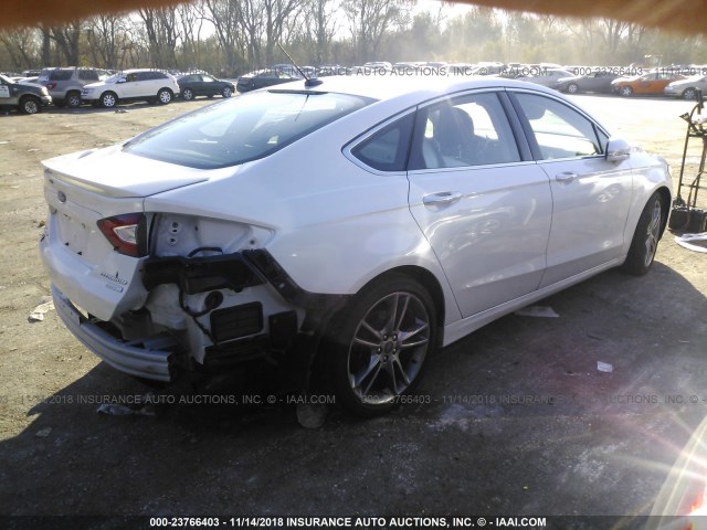 3FA6P0K90ER100212 - 2014 FORD FUSION TITANIUM WHITE photo 4