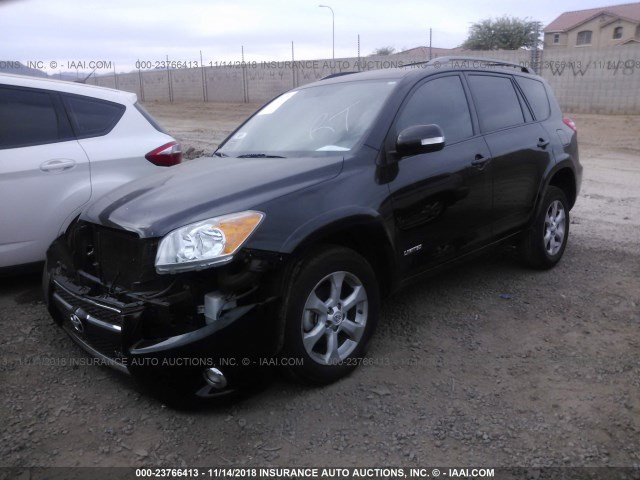 2T3YK4DV8BW012762 - 2011 TOYOTA RAV4 LIMITED BLACK photo 2