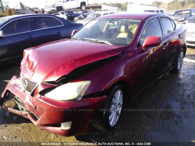 JTHCK262962006001 - 2006 LEXUS IS 250 RED photo 2