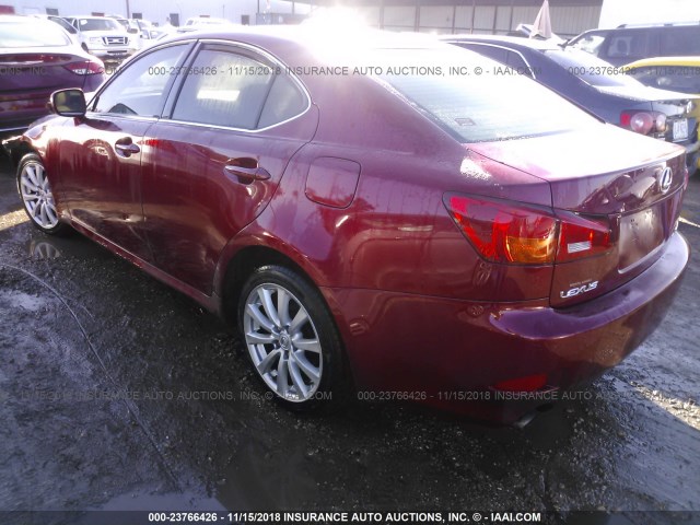 JTHCK262962006001 - 2006 LEXUS IS 250 RED photo 3