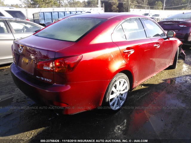 JTHCK262962006001 - 2006 LEXUS IS 250 RED photo 4