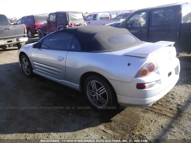 4A3AE75H03E001800 - 2003 MITSUBISHI ECLIPSE SPYDER GTS SILVER photo 3