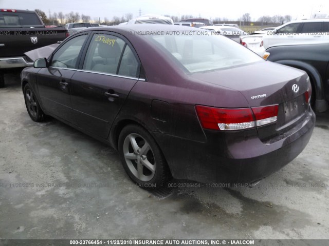 5NPEU46F17H206969 - 2007 HYUNDAI SONATA SE/LIMITED MAROON photo 3