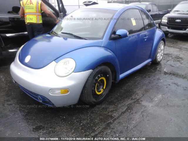 3VWCD21C03M442152 - 2003 VOLKSWAGEN NEW BEETLE GLS BLUE photo 2