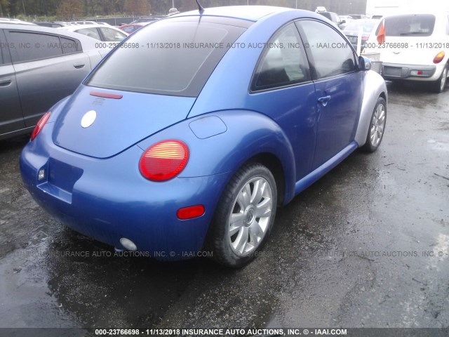 3VWCD21C03M442152 - 2003 VOLKSWAGEN NEW BEETLE GLS BLUE photo 4