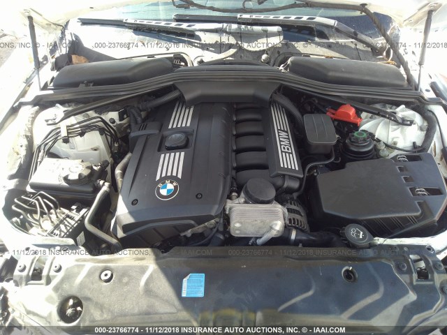 WBANU53508C110259 - 2008 BMW 528 I WHITE photo 10