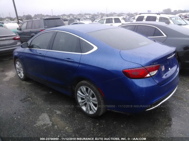 1C3CCCAB2GN118980 - 2016 CHRYSLER 200 LIMITED BLUE photo 3