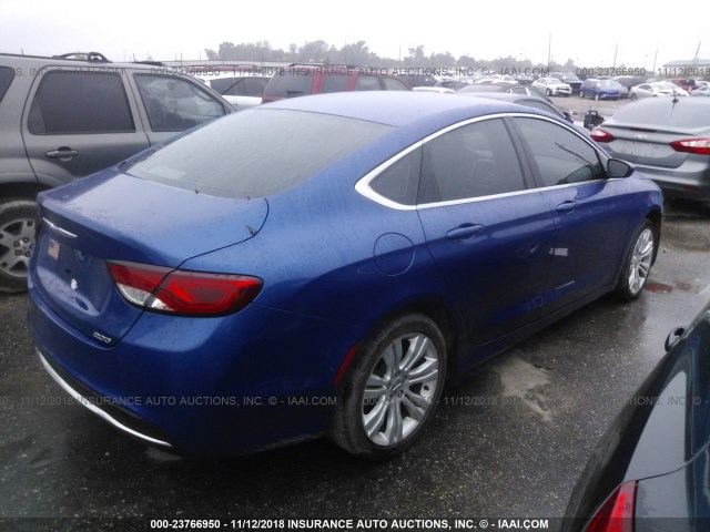 1C3CCCAB2GN118980 - 2016 CHRYSLER 200 LIMITED BLUE photo 4