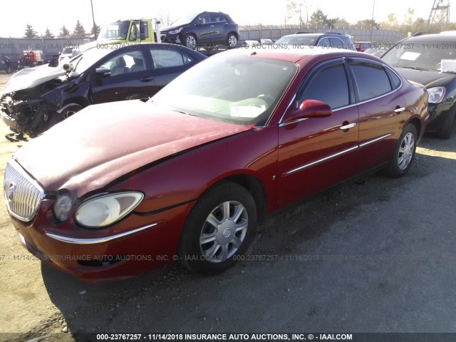 2G4WC582581235252 - 2008 BUICK LACROSSE CX RED photo 2