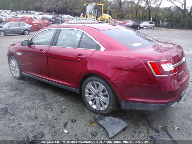 1FAHP2FW8AG159014 - 2010 FORD TAURUS LIMITED RED photo 3