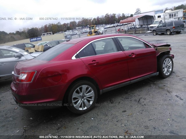 1FAHP2FW8AG159014 - 2010 FORD TAURUS LIMITED RED photo 4