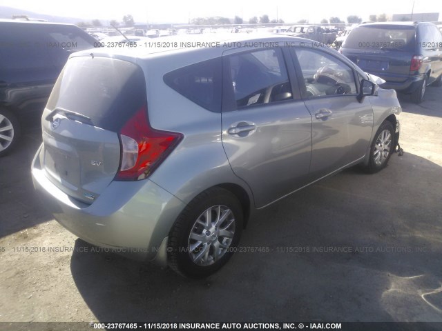 3N1CE2CP0FL433173 - 2015 NISSAN VERSA NOTE S/S PLUS/SV/SL/SR GRAY photo 4