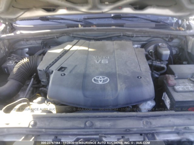 3TMJU62N48M058562 - 2008 TOYOTA TACOMA DOUBLE CAB PRERUNNER SILVER photo 10