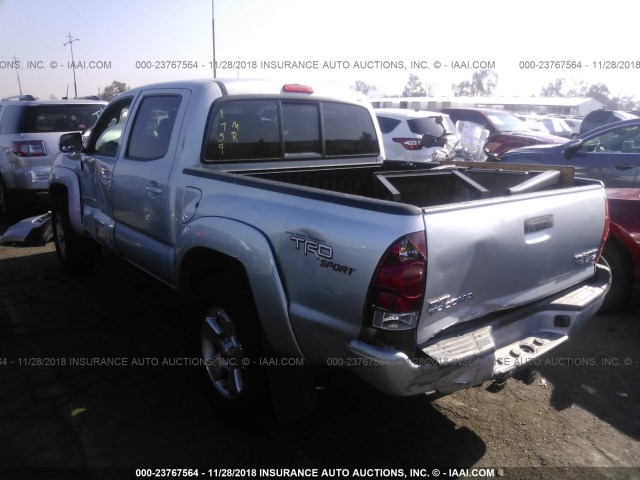 3TMJU62N48M058562 - 2008 TOYOTA TACOMA DOUBLE CAB PRERUNNER SILVER photo 3