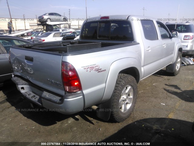 3TMJU62N48M058562 - 2008 TOYOTA TACOMA DOUBLE CAB PRERUNNER SILVER photo 4