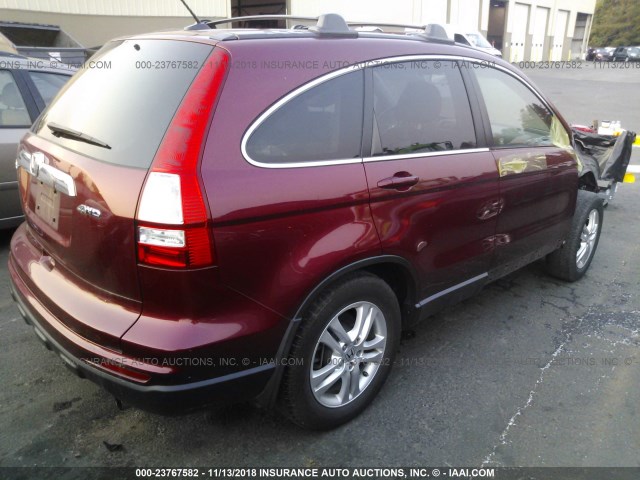 JHLRE4H78BC018106 - 2011 HONDA CR-V EXL RED photo 4