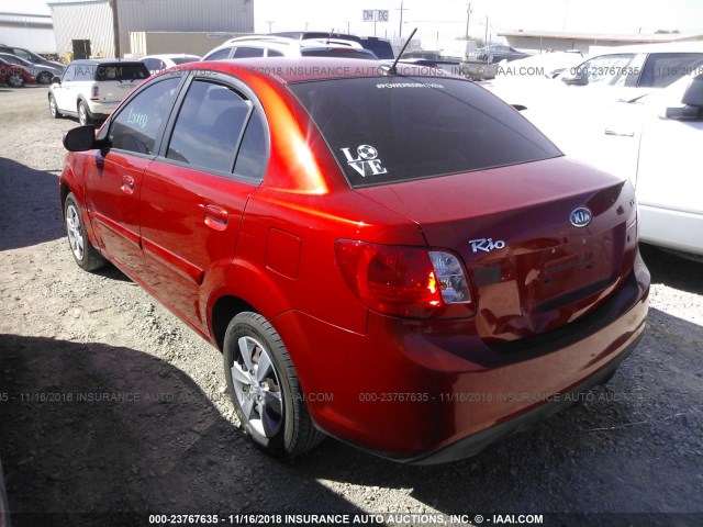 KNADH4A32A6680246 - 2010 KIA RIO LX/SX RED photo 3