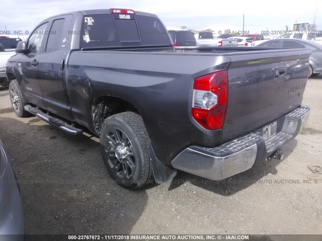 5TFRY5F12EX154852 - 2014 TOYOTA TUNDRA DOUBLE CAB SR/SR5 GRAY photo 3