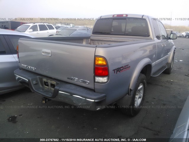 5TBBT48171S167368 - 2001 TOYOTA TUNDRA ACCESS CAB LIMITED SILVER photo 4