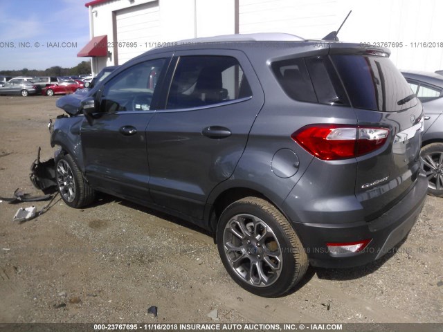 MAJ3P1VE4JC189633 - 2018 FORD ECOSPORT TITANIUM GRAY photo 3