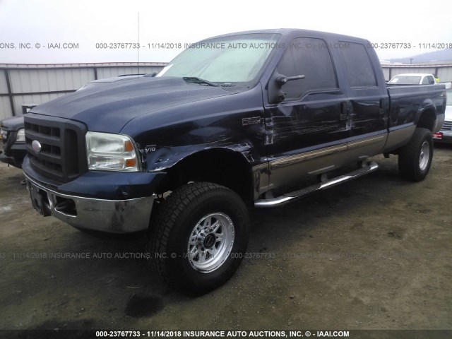 1FTSW31S31ED53748 - 2001 FORD F350 SRW SUPER DUTY BLUE photo 2