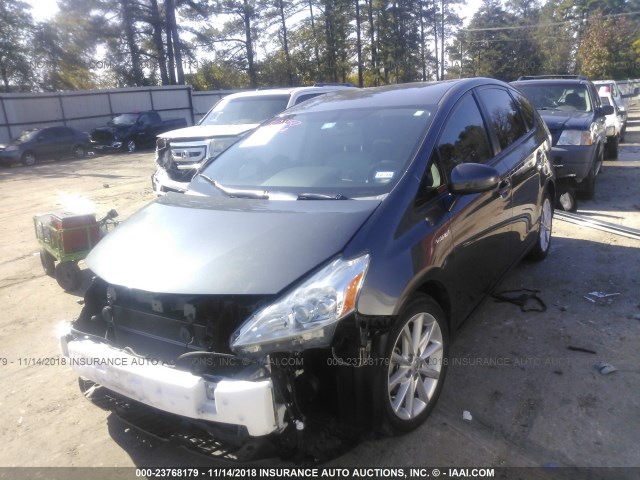 JTDZN3EU6C3028006 - 2012 TOYOTA PRIUS V GRAY photo 2